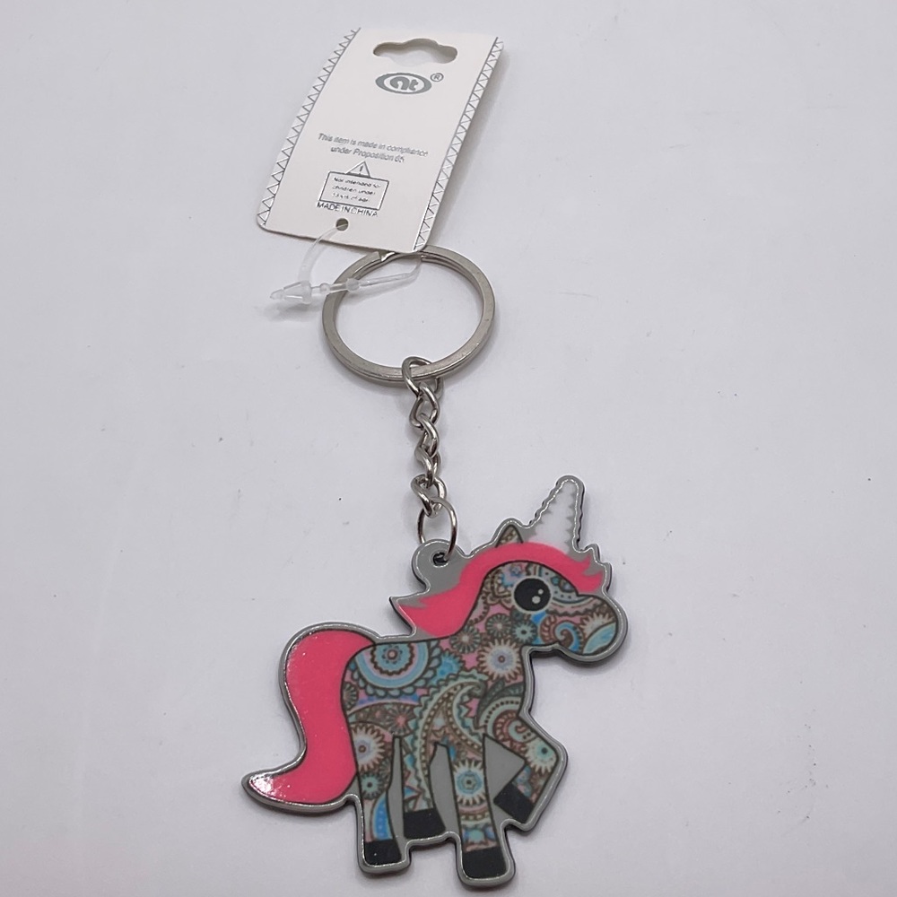 Whimsical Pink Unicorn Keychain